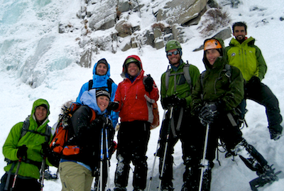 Outing Program Group Learns to Ice Climb