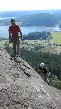 Enjoying the views and climbing at Mt. Erie