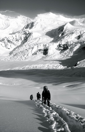 Climbing Explorer's Peak.