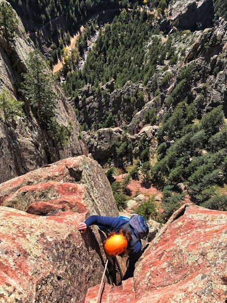 Climber on Swanson Arete