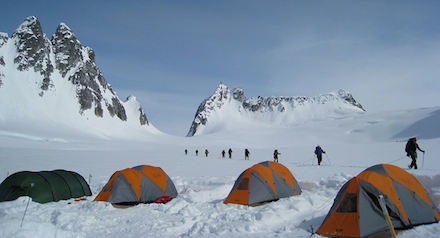 Climbers return to base camp on an AMTL 4 Course