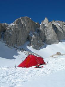 Winter camping in the Sierra.