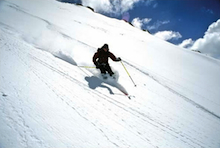 Skiing in the backcountry near Red Mountain Pass, Ouray, CO.