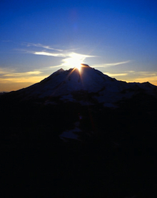 Mount Baker from the Fisher Chimneys route on Mount Shuksan.