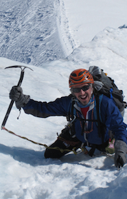 A climber enjoying the picturesque N. Ridge of Mt. Baker.