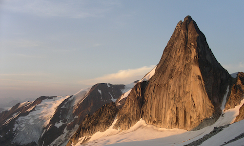 Snowpatch Spire catches the sun.