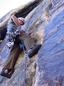 Red Rock - A climber works on leadership skills in Red Rock Canyon, NV