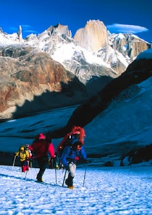 Moderate terrain typifies this traverse.