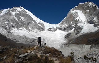 Nearing the Chopicalqui basecamp in Quebrada Angosh.