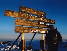 On the summit of Africa.