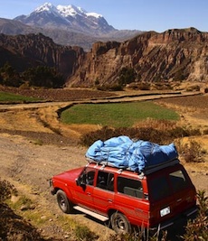 After spending a day in La Paz, we drive east into the Cordillera Real, gaining beautiful views of Illimani.