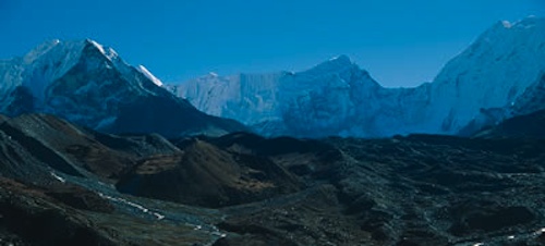 Nepal, Khumbu - Island Peak above the town of Chukung.