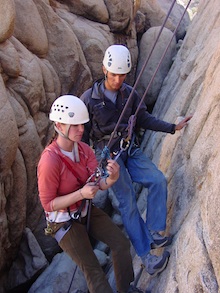 SPI Candidates practice counter-balance rappelling in Joshua Tree.