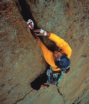 A climber leads with ease and confidence on Longs Peak in Colorado.