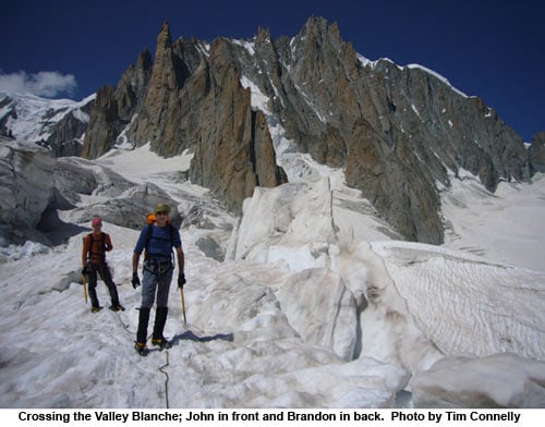 Father and Son in the Alps: Climbing the Alps Trilogy 6 crossing vallee blanche