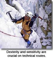 Gloves for technical climbing must provide dexterity