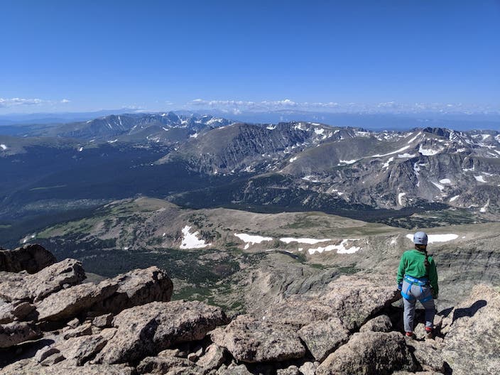 Climber on Longs Peak via Keyhole Route 4