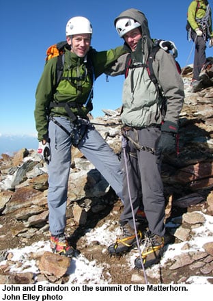 Father and Son in the Alps: Climbing the Alps Trilogy 12 climbers on the summit of the matterhorn