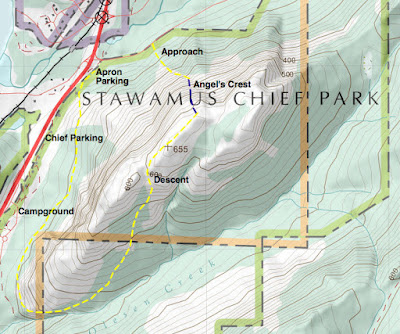Route Profile: Angel's Crest (5.10b, IV) 2 Angel27s Crest Map