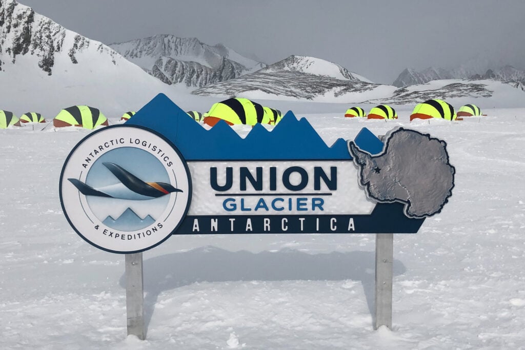 Antarctica Union Glacier Sign Mike Roberts