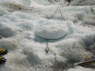 Rappelling on an Ice Bollard 3 Bollard 2