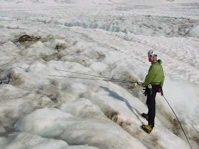 Rappelling on an Ice Bollard 1 Bollard 3