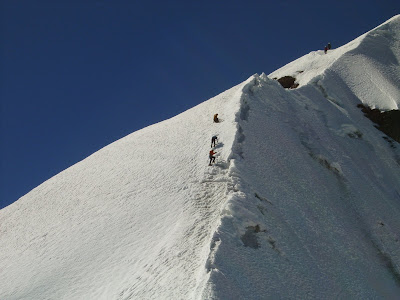 Route Profile: Pequeno Alpamayo 2 Climbers on Pequna Alpamyo