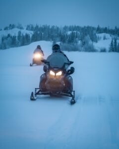 Avalanche Training - Snowmobile AIARE Courses 5 Early morning riding.