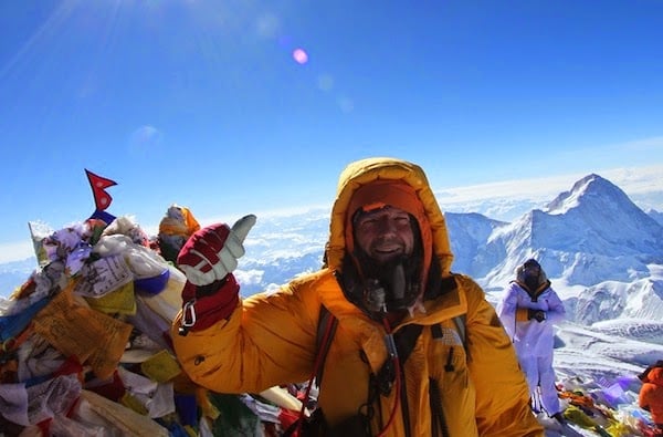 Dean Staples on the summit of Everest in 2013