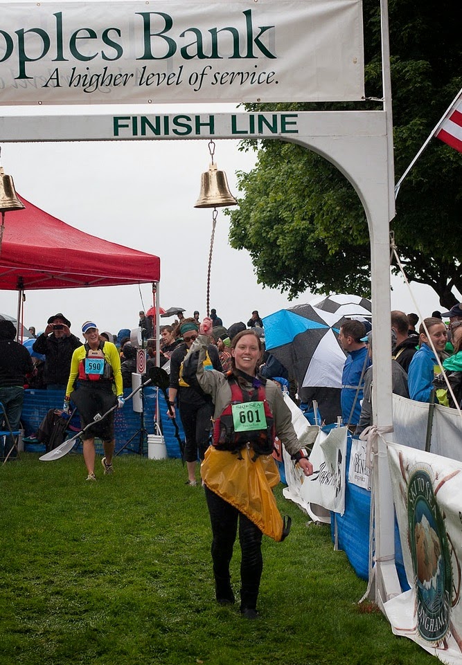 Hillary at finish line