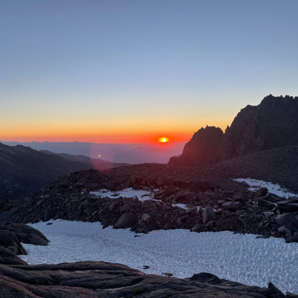 Sunset across the Sierra Nevada