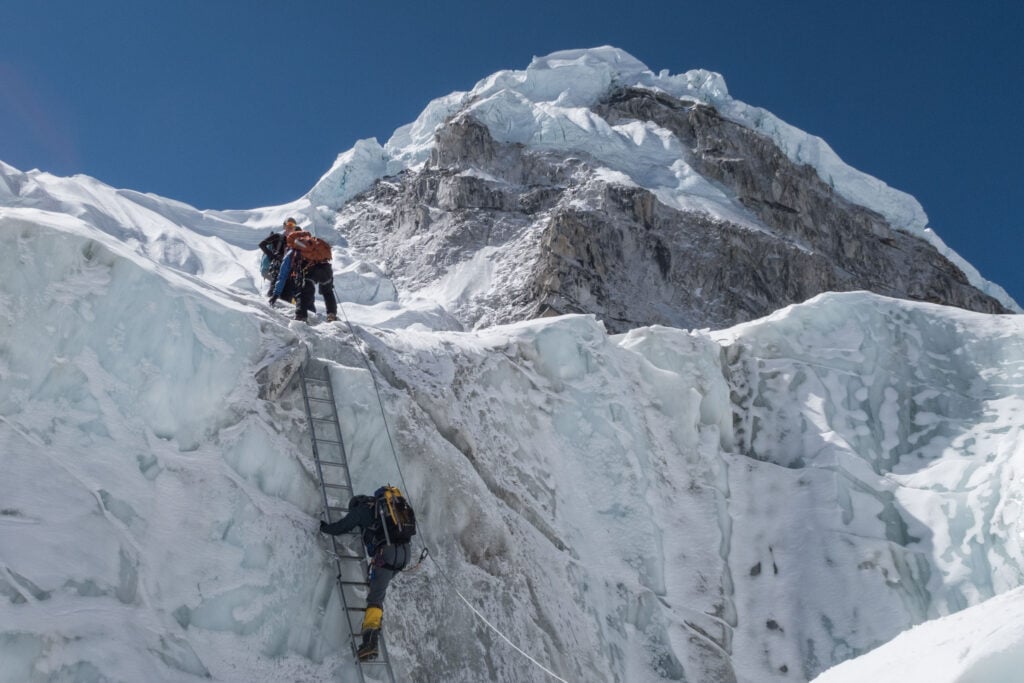 Climbing Ladders on Everest.