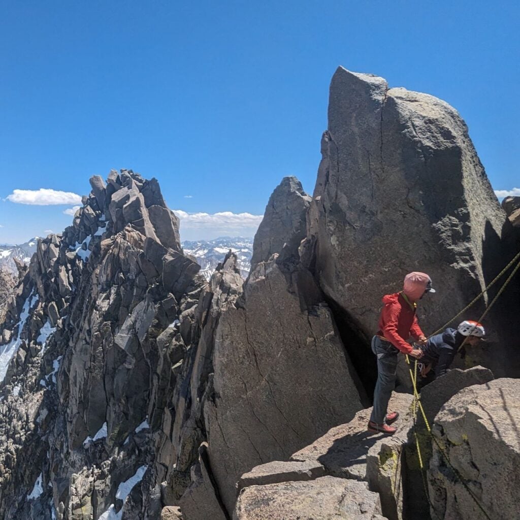 Belaying on the Palisade Traverse