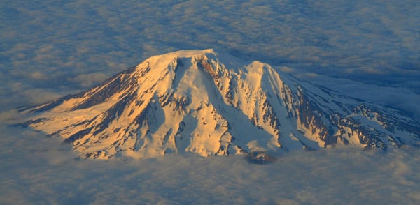 Mt. Adams Skills and Climb 1 Mount Adams above the low clouds