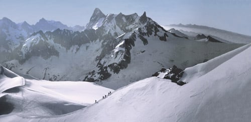 Descending from the Aiguille du Midi