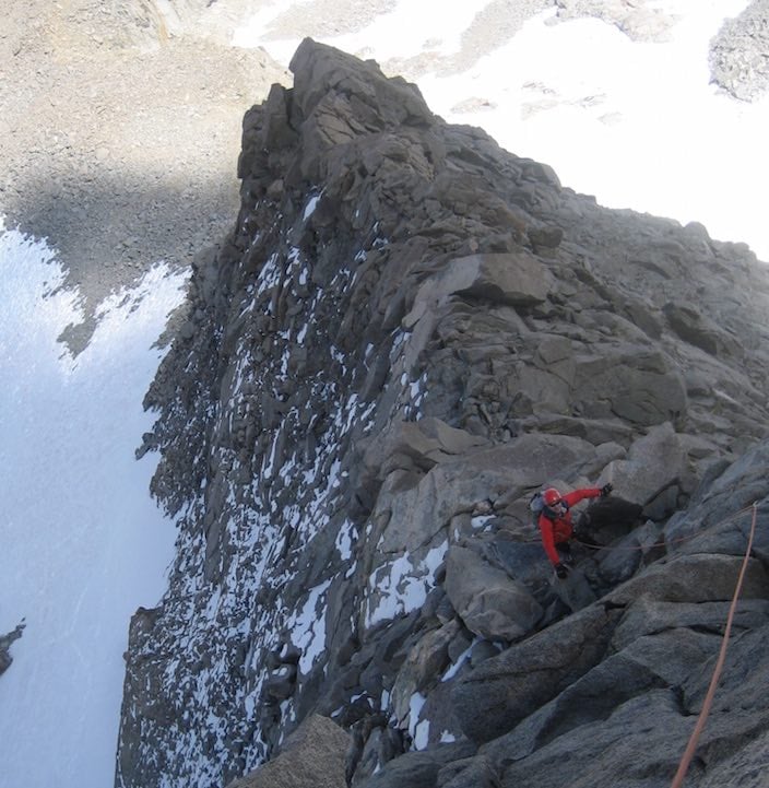 Alpine rock terrain on the Swiss Arete