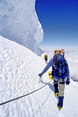 Climbers on Antisana