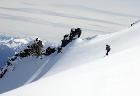 A skier in the North Cascades