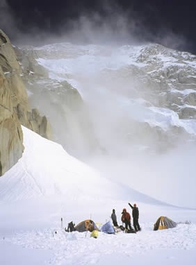 Camp at the start of the West Rib