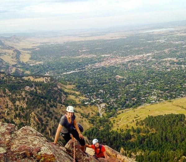 Climbers topping out on Fandango