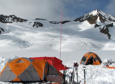 Basecamp deep in the St. Elias Range
