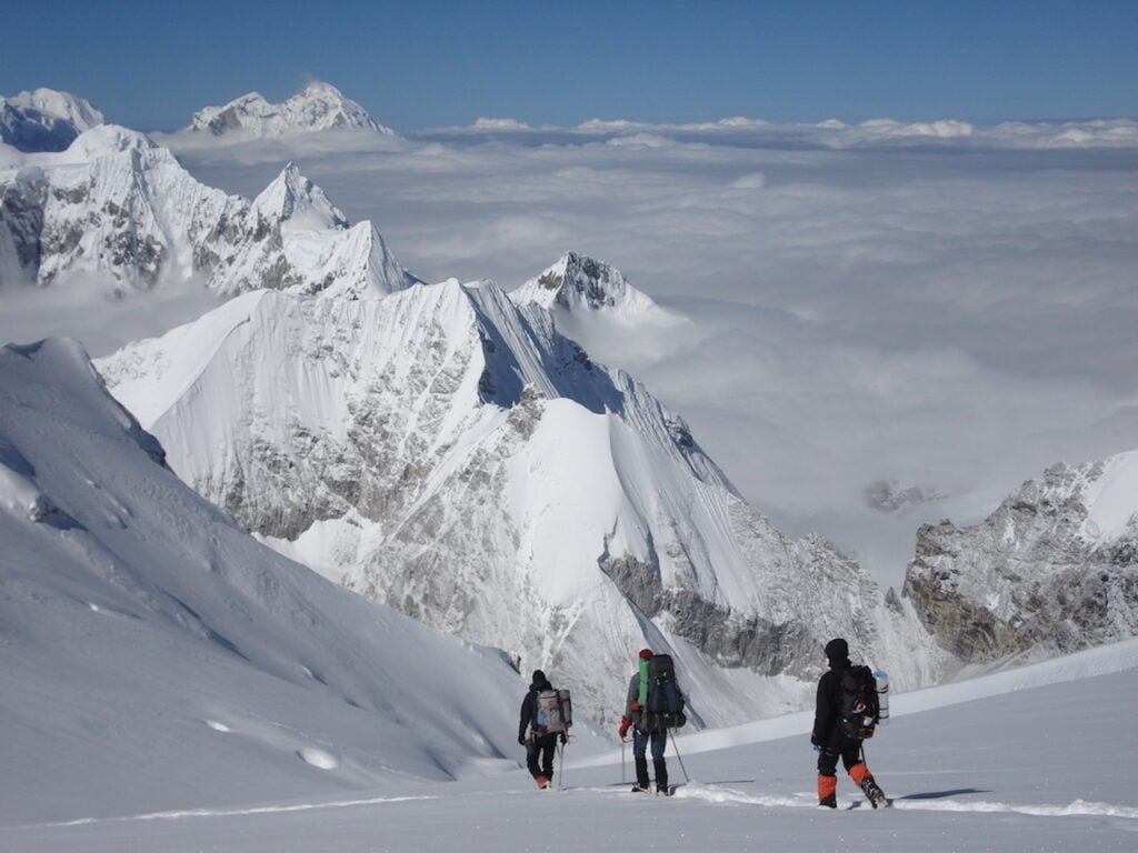 Descending off Cho Oyu Summit