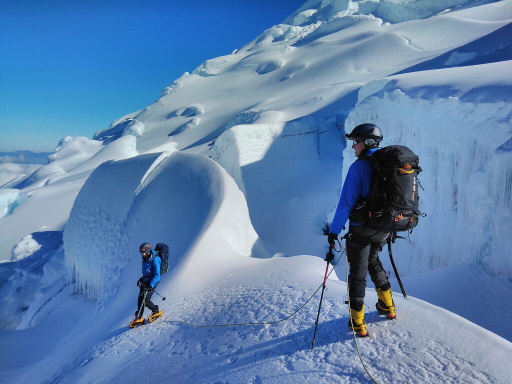 Climbers while descending Antisana