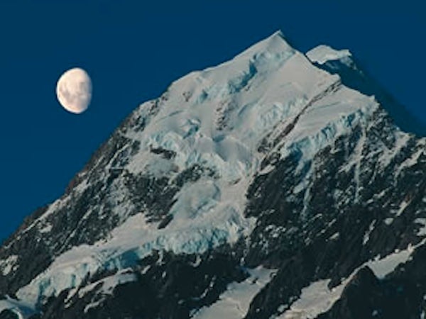 Mt. Cook and the Moon