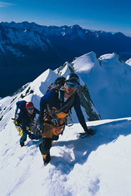 Climbing above Mt. Cook's Grand Plateau