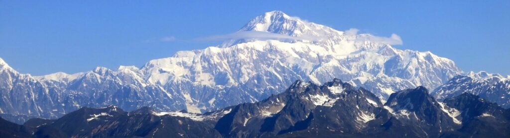 Climbers ascending towards the summit of Denali