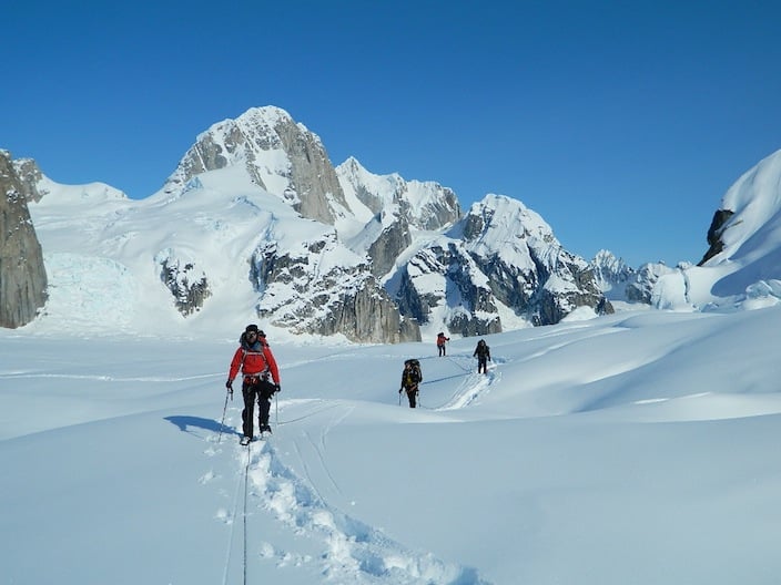 AAI climbers in the Ruth Gorge