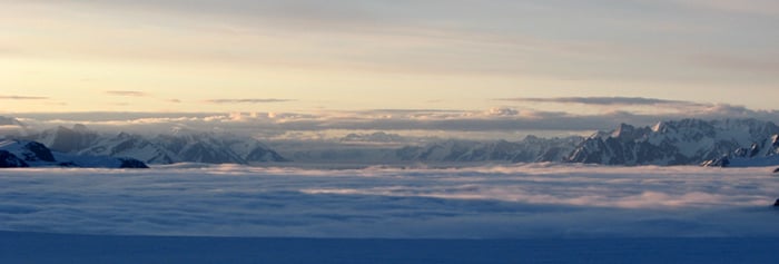 Sunset over the remote St. Elias Range