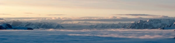 A sunset view of the St. Elias Range taken during the expedition in June 2008.