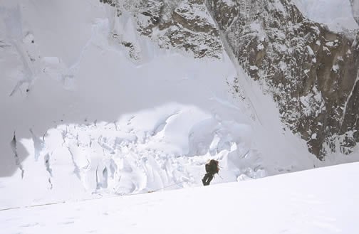 Fixed lines low on the West Rib